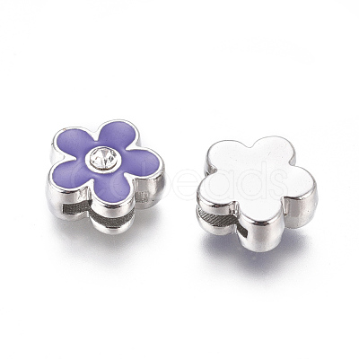 Rhinestone Alloy Slide Charms RSB359-8-1