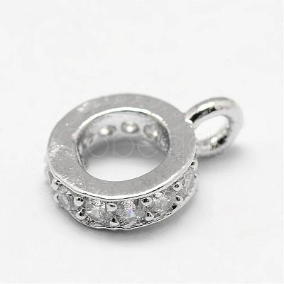 Ring Brass Micro Pave Cubic Zirconia Tube Bails ZIRC-L053-13P-1