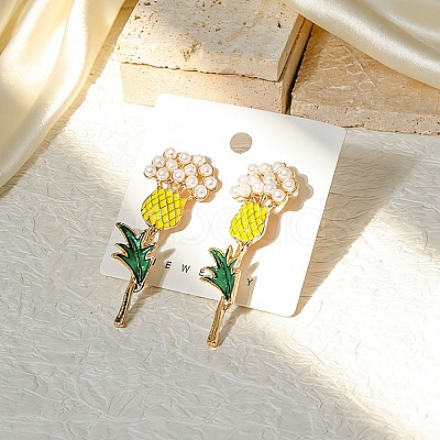 Alloy Enamel Stud Earrings for Women AL-CBA6127-03G-1