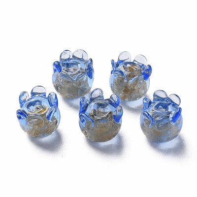 Handmade Gold Foil Lampwork Beads FOIL-T004-04C-1