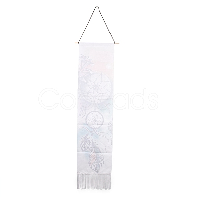 Bohemia Style Linen Wall Hanging Tapestry DJEW-B006-01G-1