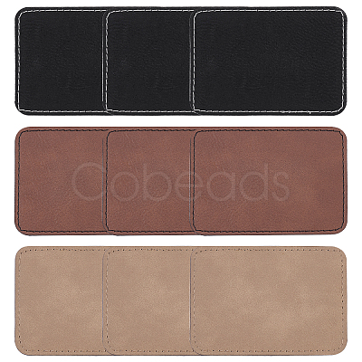 9Pcs 3 Colors Imitation Leather Laserable Label Tags DIY-FG0003-46-1