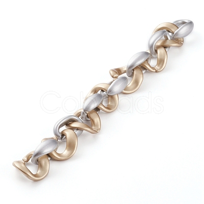 Handmade Spray Painted CCB Plastic Link Chains AJEW-JB00872-02-1