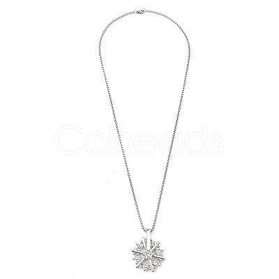 Zinc Alloy with Rhinestone Pendant Necklaces NJEW-M211-15P-01-1