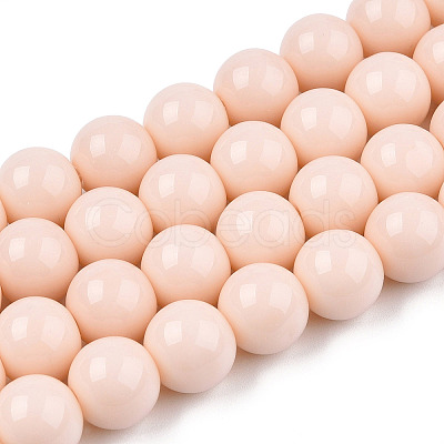Opaque Solid Color Glass Beads Strands X-GLAA-T032-P10mm-09-1