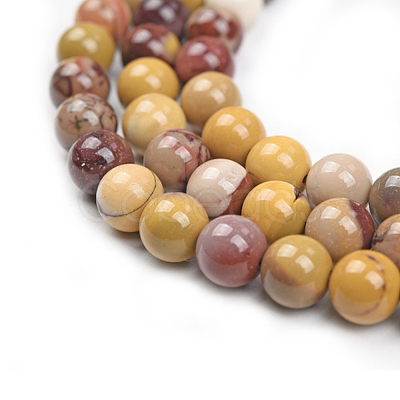 Natural Mookaite Round Beads Strands X-G-O047-12-6mm-1