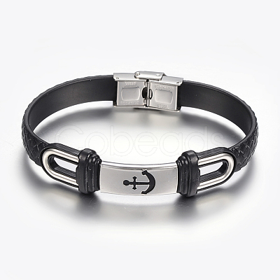PU Leather Braided Cord Bracelets X-BJEW-E324-C07-1