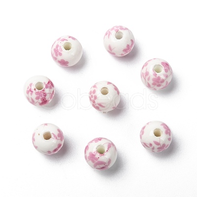 Handmade Printed Porcelain Beads PORC-Q201-10mm-3-1