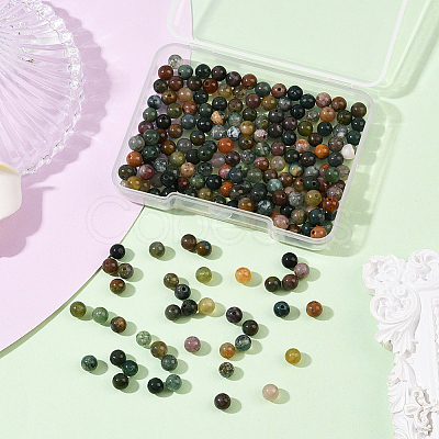 200Pcs Natural Indian Agate Beads G-SP0001-20A-1