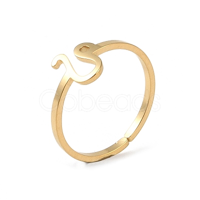 Real 18K Gold Plated 304 Stainless Steel Adjustable Finger Ring RJEW-L115-01G-08-1