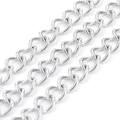 Tarnish Resistant 304 Stainless Steel Curb Chains CHS-F006-04B-P-1