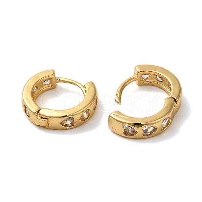 Rack Plating Brass Micro Pave Cubic Zirconia Hoop Earrings EJEW-L224-57G-05-1