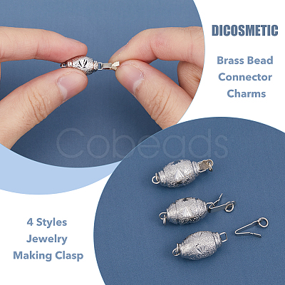 DICOSMETIC 32 Sets 4 Styles Rack Plating Brass Box Clasps KK-DC0003-08-1