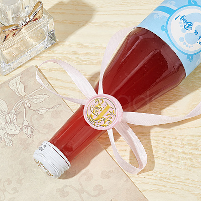 Brass Wax Seal Stamps with Wood Handle AJEW-WH0412-0243-1