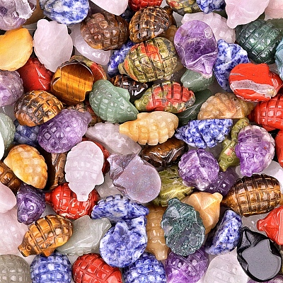Natural & Synthetic Mixed Stone Carved Pangolin Figurines PW-WGB5516-08-1