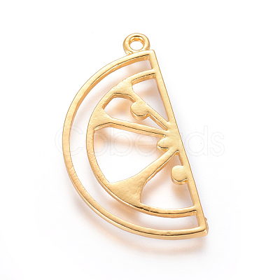 Zinc Alloy Open Back Bezel Pendants PALLOY-E564-06G-1