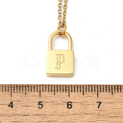304 Stainless Steel Rolo Chain Pendant Necklaces NJEW-S444-01G-16-1