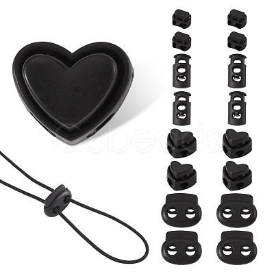 100Pcs 4 Styles Plastic Cord Locks FIND-TA0010-22-1