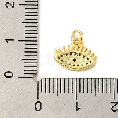 Real 18K Gold Plated Rack Plating Brass Micro Pave Cubic Zirconia Pendants Charms KK-S396-01C-1