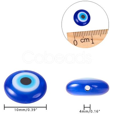 Handmade Evil Eye Lampwork Beads Strands LAMP-NB0001-04-1