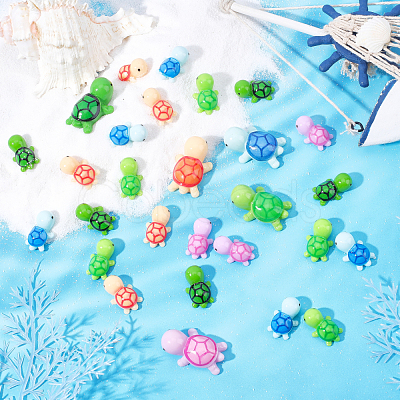10 Style Opaque Resin Cabochons RESI-FH0001-32-1