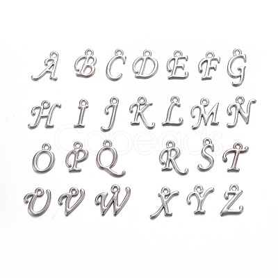 Alloy Letter Pendants PALLOY-X0037-68P-1