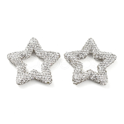 Star Shape Polymer Clay Rhinestone Beads CLAY-NH0001-06M-1