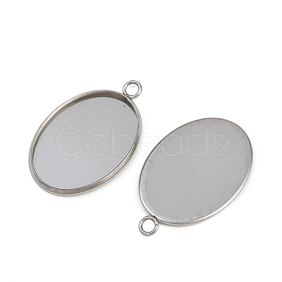 Tarnish Resistant 304 Stainless Steel Pendant Cabochon Settings STAS-G075-21P-01-1