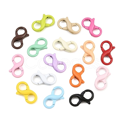 Spray Painted Alloy Lobster Claw Clasps AL-CBAA02B-02-1