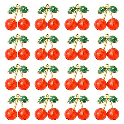16Pcs 2 Styles Alloy Enamel & Acrylic Pendants ENAM-YW0005-65-1