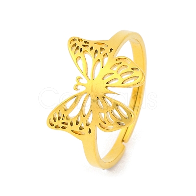 Animal 201 Stainless Steel Adjustable Rings for Women RJEW-D082-05B-1