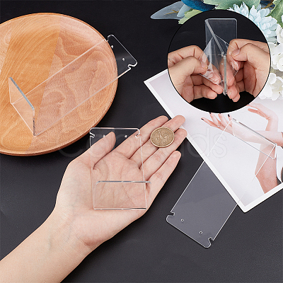 3Pcs 3 Styles Transparent Acrylic Earring Display Stands Set EDIS-WH0006-41-1