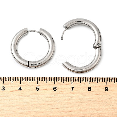 Tarnish Resistant 202 Stainless Steel Huggie Hoop Earrings EJEW-O087-08M-P-1