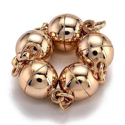Rack Plating Brass Magnetic Clasps with Loops KK-F801-03B-LG-1