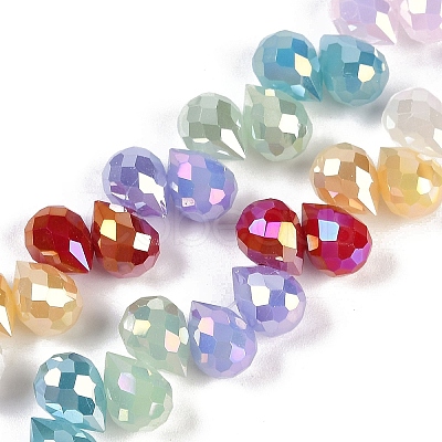 Electroplate Glass Beads Strands EGLA-B009-02-1