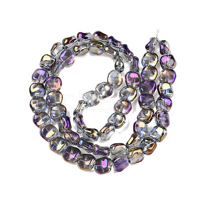 Electroplate Glass Beads Strands EGLA-N012-07W-1