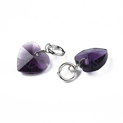 Faceted Transparent Glass Charms GLAA-T024-04A-1