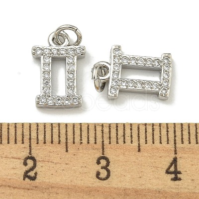 Rack Plating Brass Micro Pave Cubic Zirconia Pendants KK-K386-02E-P-1