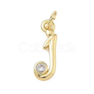 Brass Micro Pave Clear Cubic Zirconia Charms KK-D289-66G-J-1