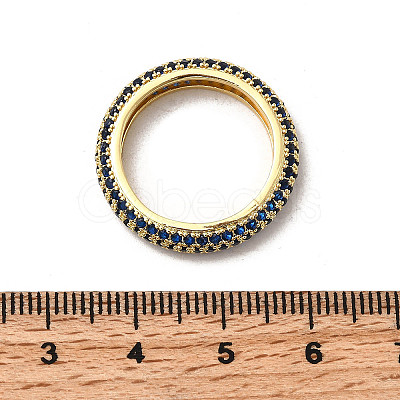 Brass Micro Pave Cubic Zirconia Finger Rings RJEW-P166-10G-1