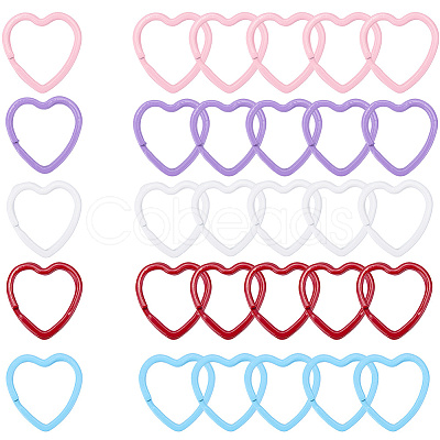 30Pcs 5 Colors Paint Spraying Iron Split Rings DIY-SC0029-16-1