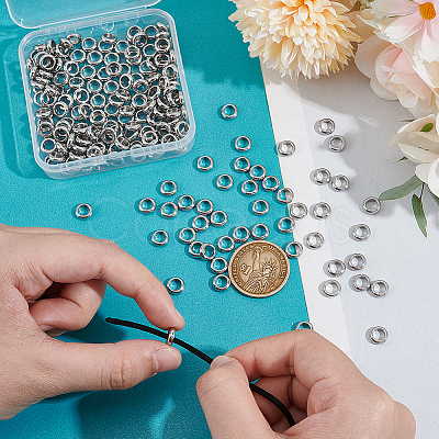 200Pcs Ring 304 Stainless Steel Spacer Beads STAS-UN0058-87D-P-1