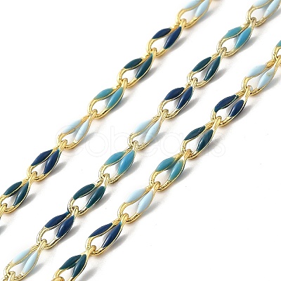 Brass Enamel Curb Chains CHC-C003-13G-11-1
