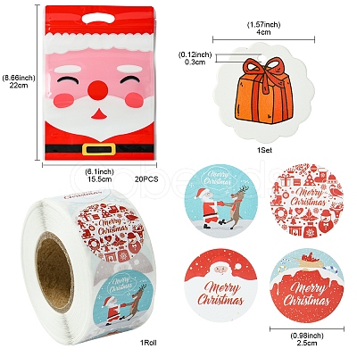 Christmas Theme Rectangle Plastic Zip Top Candy Storage Bags OPP-FS0001-11-1