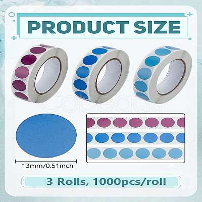 3 Rolls 3 Colors Paper Stickers AJEW-LP0002-84C-1