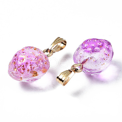 Two Tone Transparent Spray Painted Glass Pendants X-GLAA-N035-014-G03-1