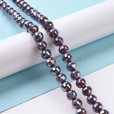 Electroplate Glass Beads Strands GLAA-E036-13C-1