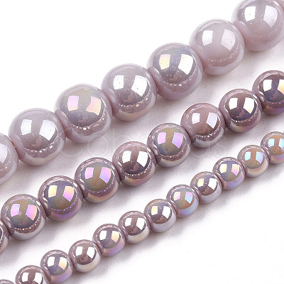 Electroplate Opaque Glass Beads Strands X-GLAA-T032-P4mm-AB07-1