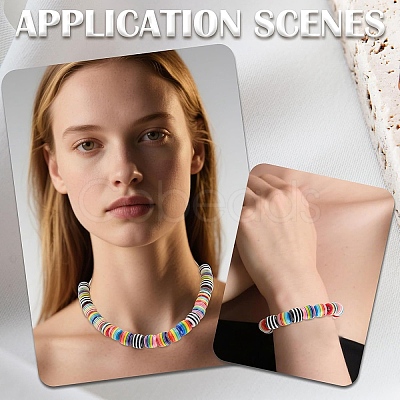 100Pcs 5 Colors Stripe Resin European Barrel Beads RESI-YW0005-69-1