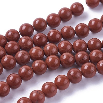 Natural Red Jasper Beads Strands X-G-F348-01-8mm-A-1